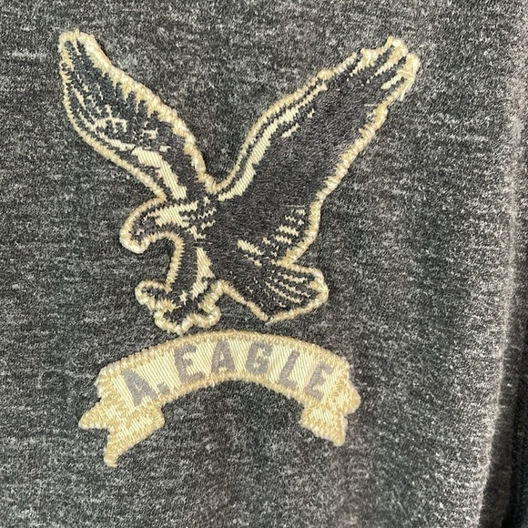 American Eagle Mens 3D Graphic Long Sleeve T-Shirt Charcoal Grey Athletic Fit XL - Picture 3 of 11